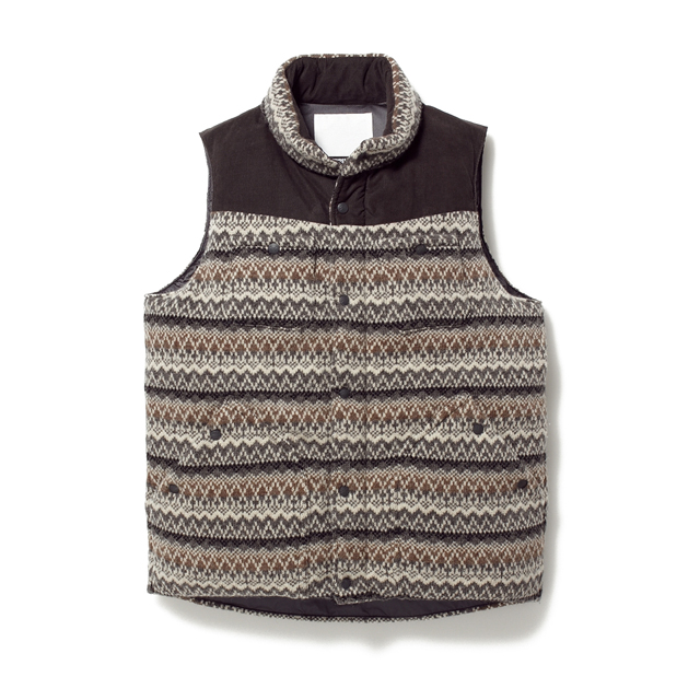 White Mountaineering WINDSTOPPER JACQUARD KNIT DOWN VEST