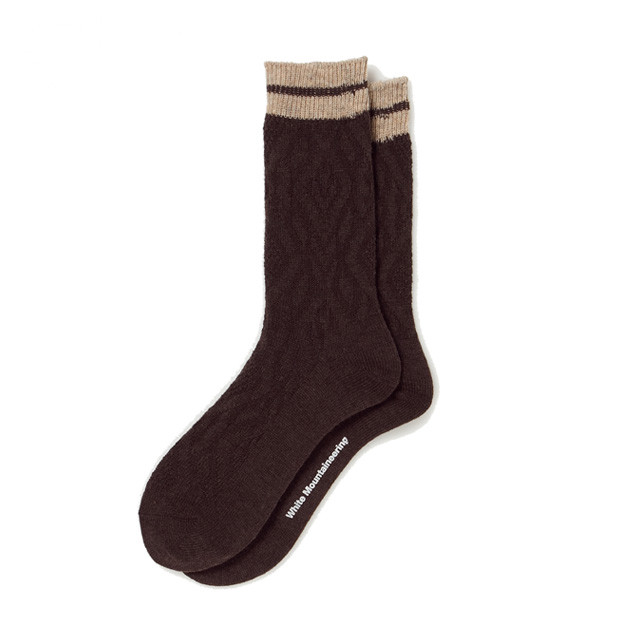 White Mountaineering CABLE KNIT MIDDLE SOCKS