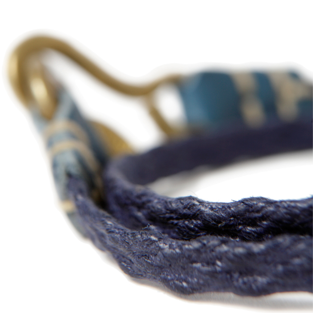 hobo WAXED COTTON CORD BRACELET WITH BRASS HOOK