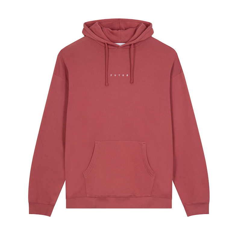FUTUR_LOGO G FIT HOODIE_SOFT RED_FRONT